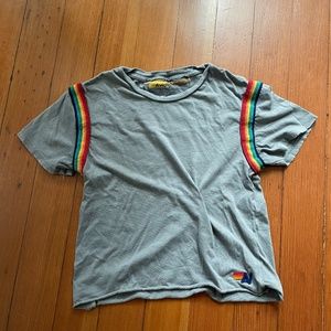 Aviator Nation Tee w/ Rainbow Sleeves